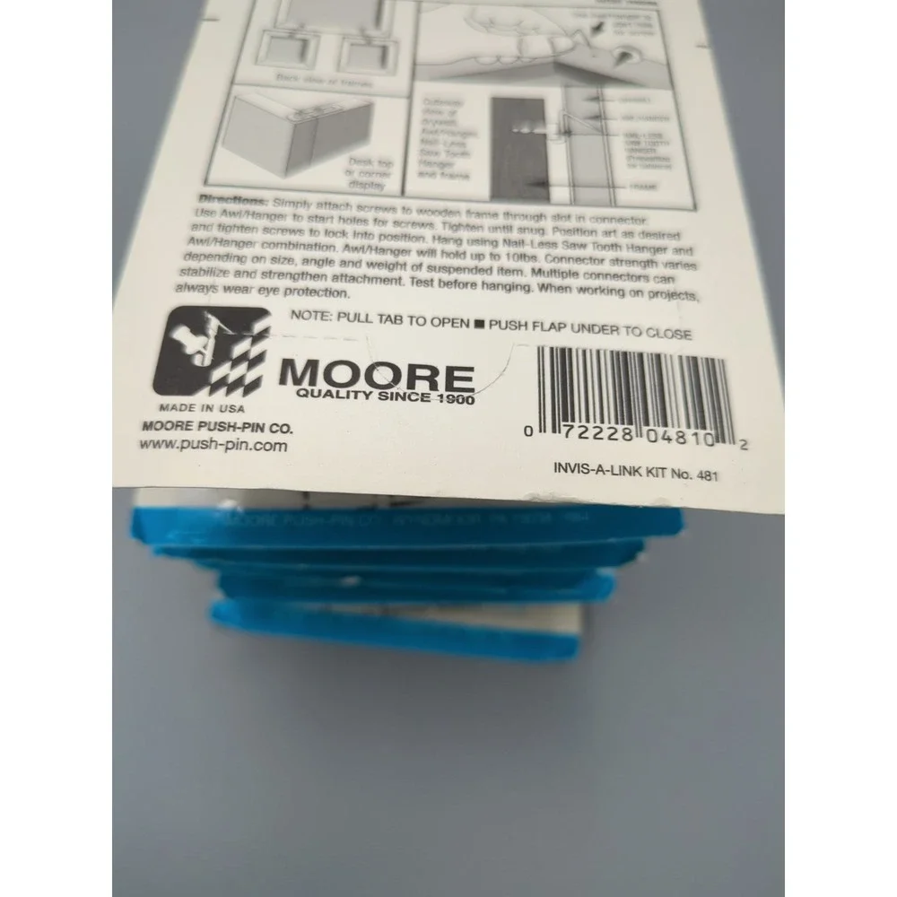 Moore Push Pin Co Invis-a-link Art Connector Group Hang Canvas/Panels/Frames Lot